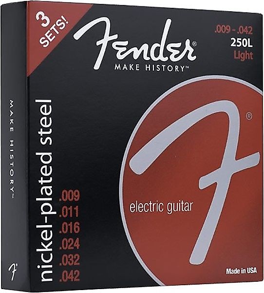Fender Super 250L NPS Ball End Strings (.009-.042 Gauges) 3-Pack 2016 image 1