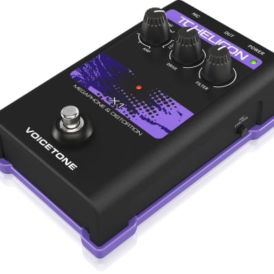TC-Helicon VoiceTone X1 Single-Button Stompbox for Dramatic Megaphone and Distortion Vocal Effects image 3