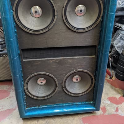 1972 Plush Blue/Green/Turquoise/Teal Sparkle 4 x 12" Guitar Speaker Cabinet - Looks Really Good -Sounds Great! image 3