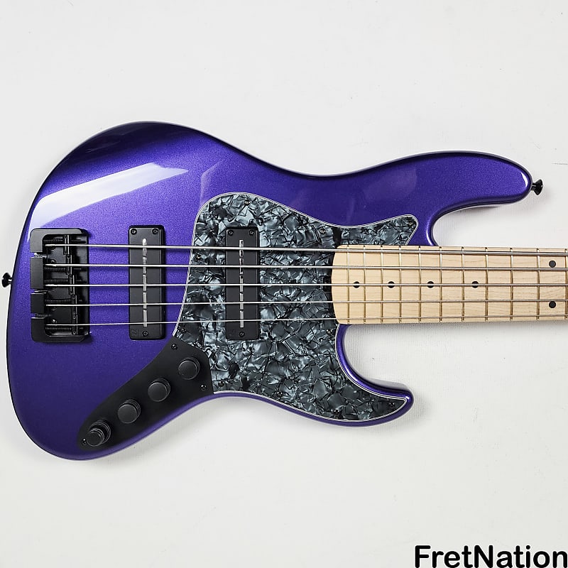 Valenti V21-J5 5-String Fire Mist Purple J-Bass 9.10lbs #262 - Pre-Owned