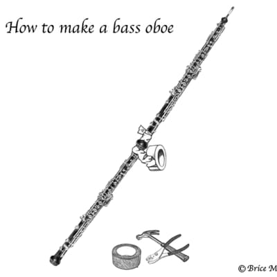 Tube canes for oboe 10/10.5 - Glotin - 90 grams only + humor drawing print image 8