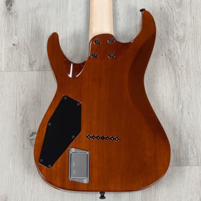 ESP USA M-7 Baritone 7-String Guitar, EMG 81-7XH / 85-7XH, Quilt Crimson Mist image 4