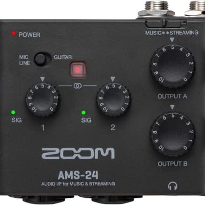 Zoom AMS-24 USB Audio Interface, 2 Inputs, 4 Outputs, Loopback, Direct Monitoring, Bus-Powered, for Recording and Streaming on PC, Mac, iOS, and Android image 1