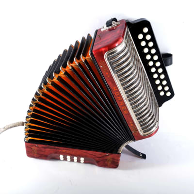 German Made Vintage Top Diatonic Button Accordion Hohner Erica C/F - 8 Bass ~ Squeezebox image 5