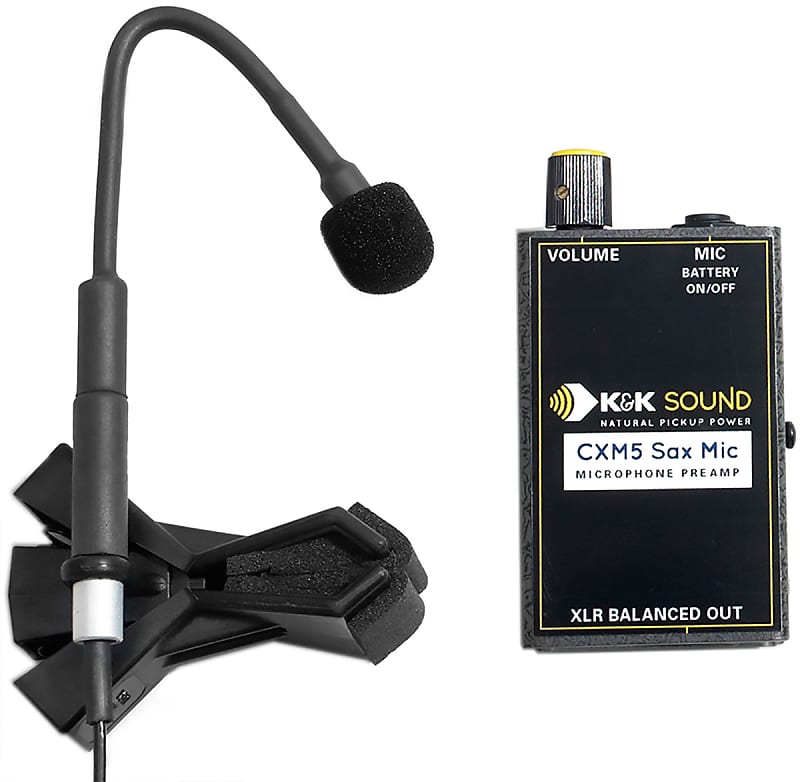 K&K Sound CXM5 Saxophone Mic Pickup/Preamp w/Volume Reverb