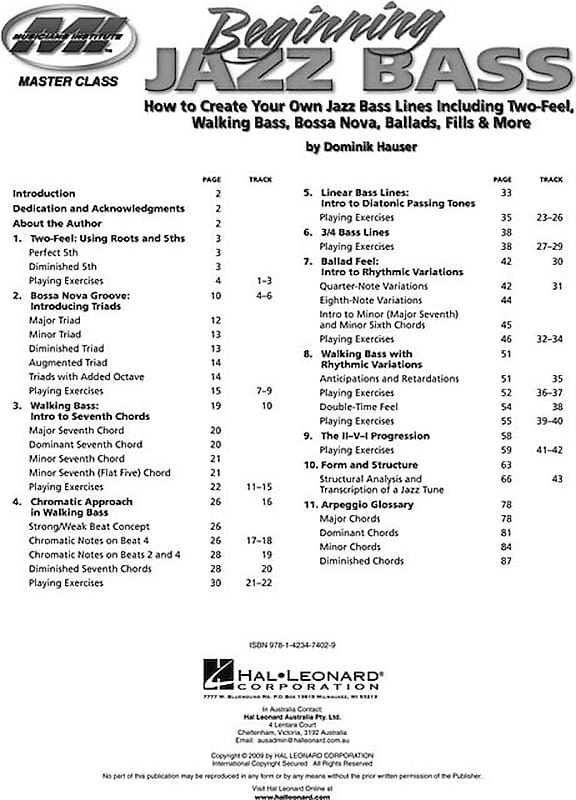 Beginning Jazz Bass How to Create Jazz Bass Lines Including Reverb