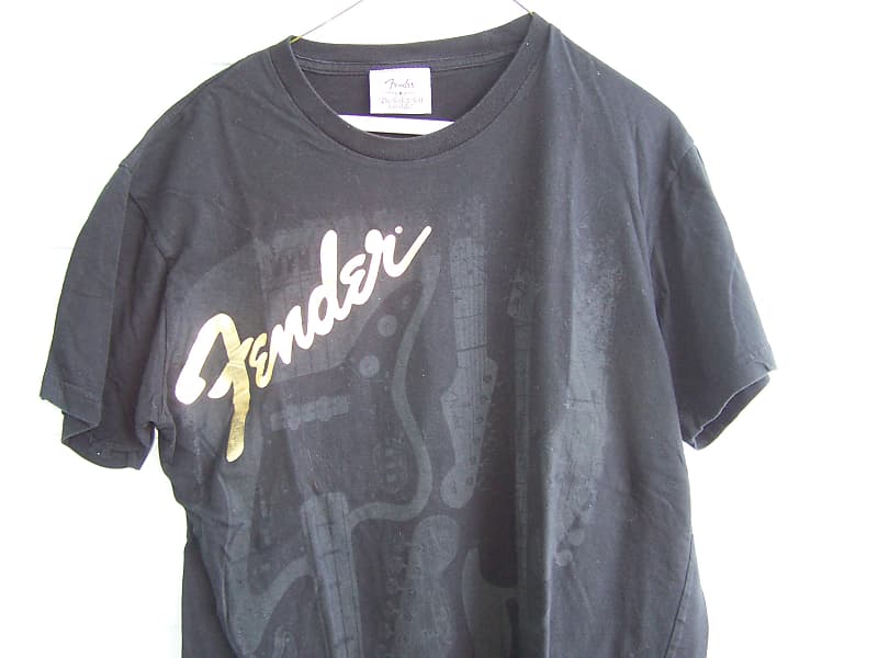 Fender guitar logo black T-Shirt,  pre-owned, good condition, size L. image 1