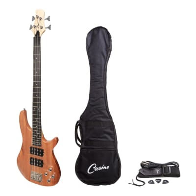 Casino '24 Series' Mahogany Tune-Style Electric Bass Guitar Set (Natural Gloss) for sale