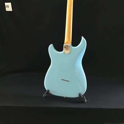 Emerald Bay custom shop multi-scale electric guitar, sonic blue image 2