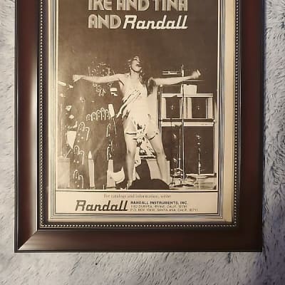 1976 Randall Amps Promotional Ad Framed Tina & Ike Turner Original