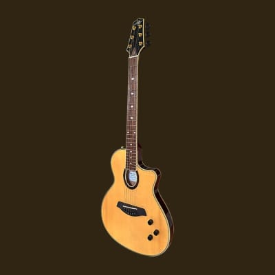 Aslin Dane  Icosa 6 String  thin line electric-acoustic guitar - Natrual  in High Gloss image 2