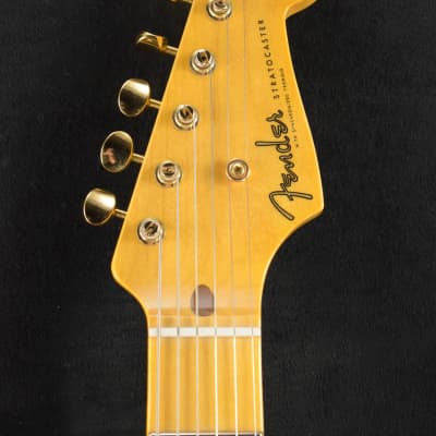 Fender 1955 Stratocaster DLX Closet Classic with Gold Hardware - Faded Aged Fiesta Red image 5