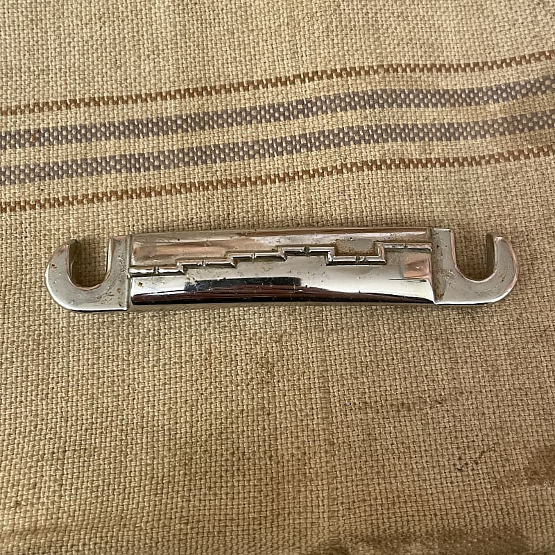 1960s Gibson Lightning Compensated Wraparound Bridge Tailpiece Chrome SG  Vintage