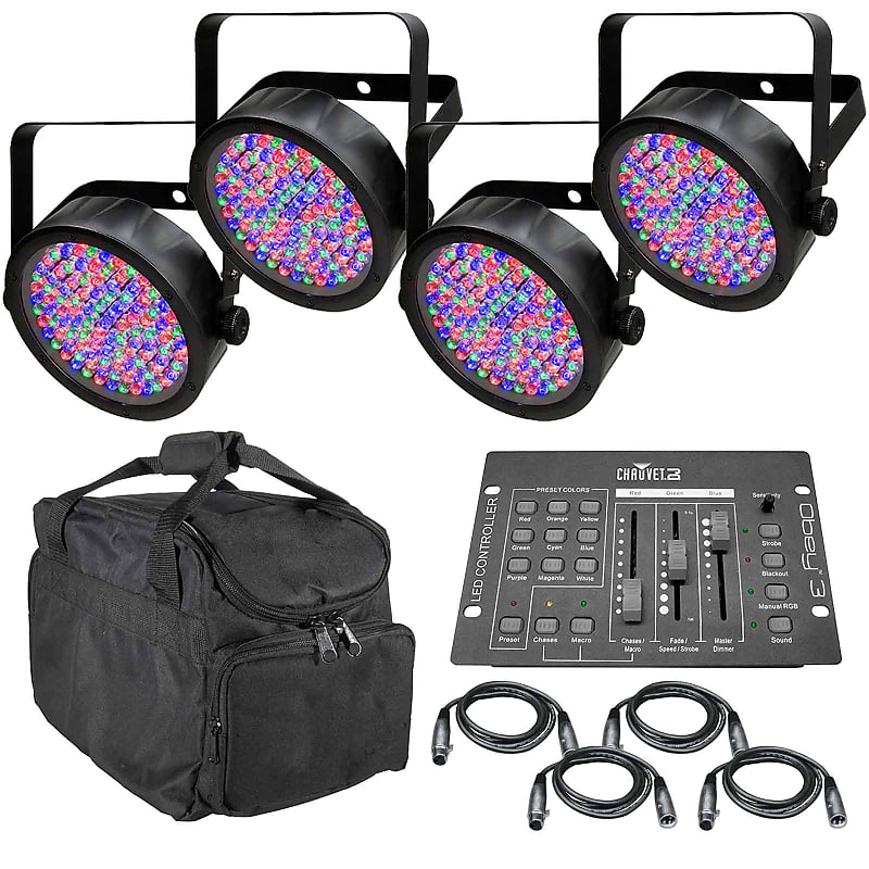 Chauvet DJ SlimPAR 56 RGB Wash Light 4 Pack, Obey 3 | Reverb