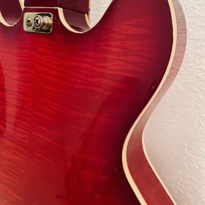Ventura ES-335 Style  Semi Hollow Flame Maple 3 Piece Maple Neck OHSC 1973-74 - Trans Red image 21