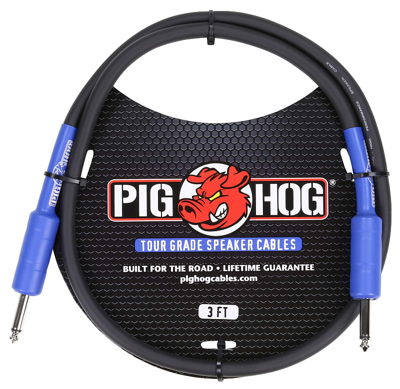 Pig Hog 3' 9.2mm Speaker Cable Black w/ 14 Gauge Wire PHSC3