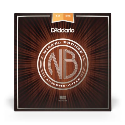 DAddario NB1256 Nickel Bronze Light Top Med Bottom Acoustic Guitar Strings 12-56 image 4