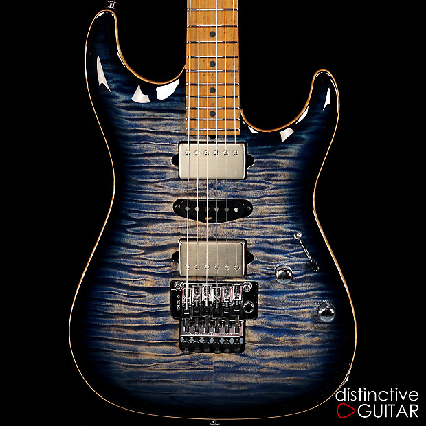 Suhr Custom Standard Carve Top w Quilt Top 3A Roasted Birdseye Faded Whale Blue Burst Reverb