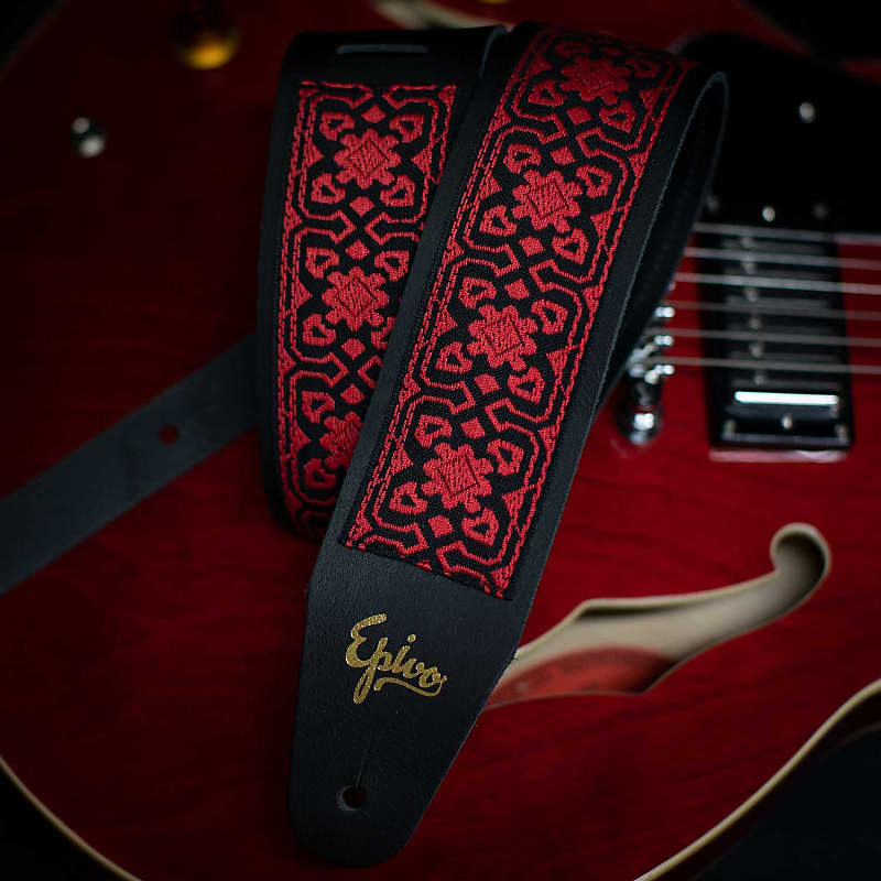  Guitar Strap, Printed Leather Guitar Strap PU Leather Western  Vintage 60's Retro Guitar Strap with Genuine Leather Ends for Electric Bass  Guitar,Wide Adjustment Range, with Tie,Include 2 Picks,Black : Musical  Instruments