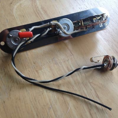 Fender Telecaster Wiring Harness Upgrade 250k CTS Pots .022 Orange Drop Cap, Oak Grigsby 3 Way Switch, Control Plate image 2