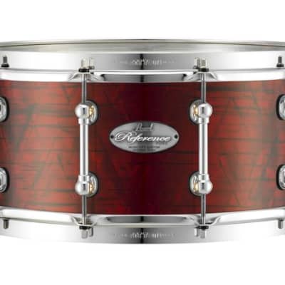 Pearl Music City Custom Reference Pure 13"x6.5" Snare Drum BURNT ORANGE ABALONE RFP1365S/C419 image 10