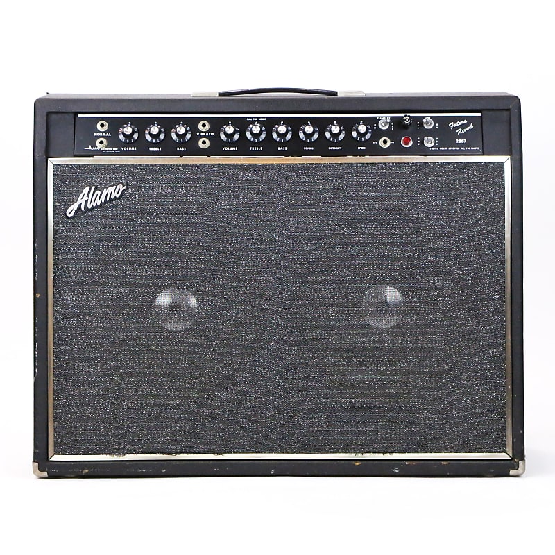 1974 Alamo Futura Reverb Model 2567 Amplifier Black Tube Amplifier 2x12 Combo Rare Hybrid Guitar Amp w/ Reverb Tremolo Effects image 1