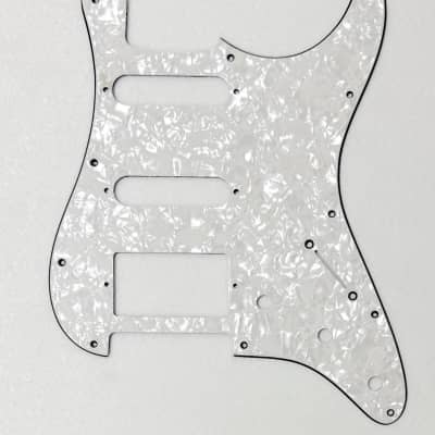 Pickguard for Fender HSS Stratocaster, 11 Hole, 3-Ply, White image 1