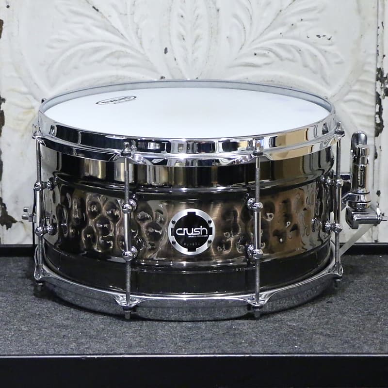 Used Crush Hammered Brass Snare Drum 13X7in