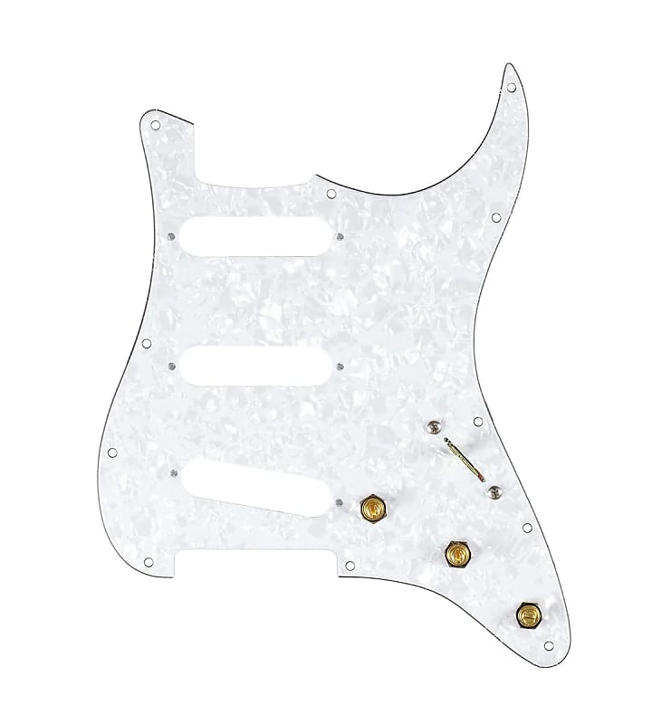 920D Custom 5 Way Pre-Wired SSS Strat Stratocaster Pickguard - White Pearl image 1