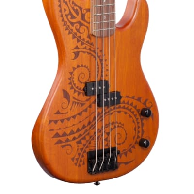 Luna Tattoo 4 String Electric Bass Guitar image 9