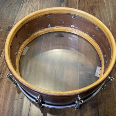 1920s Ludwig & Ludwig 5x14 Professional Model Solid Shell Mahogany Snare Drum image 12