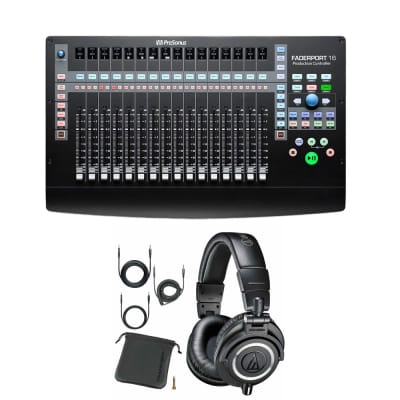 PreSonus Faderport 16 - Mix Production Controller with Audio-Technica ATH-M50x Professional Monitor Headphones image 1