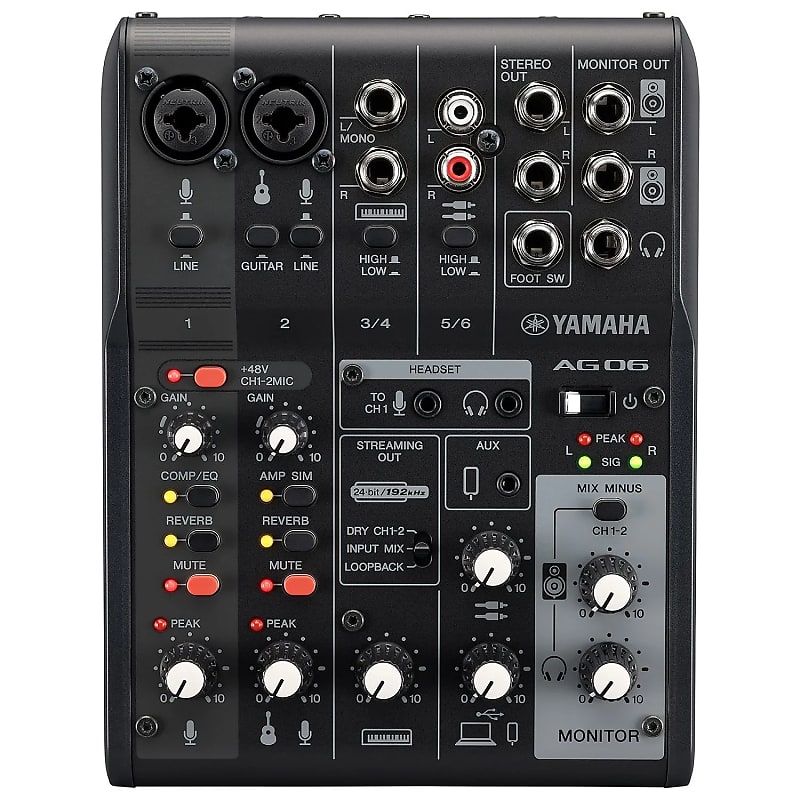 Yamaha AG06 MKII 6 Channel Analog Mixer image 1