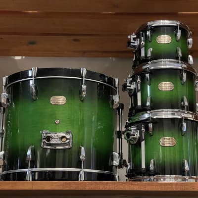 Pearl Session Custom SMX All-Maple Green Burst 10/12/14/22 Drum Kit | Reverb