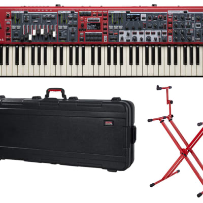 Nord Stage 4 Compact 73-Key Semi-Weighted Keyboard + TSA Case + Red Stand