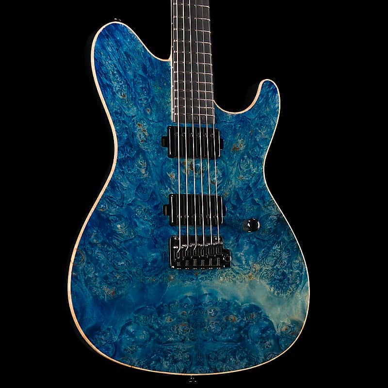 Sugi Custom Shop DS496E Master Grade Burl Maple Top - Blue | Reverb