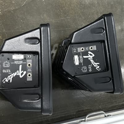 Pair (2 monitors) Fender 1270 Passive Stage Monitors Mid 1990s - Black image 2