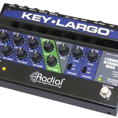 Radial Engineering KEY-LARGO Keyboard Mixer, 3 Stereo Inputs, Effects Bus, USB, Balanced XLR Outputs image 1