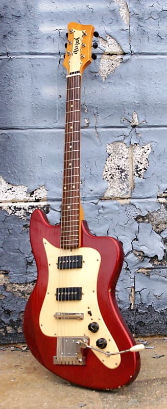 MURPH SQUIRE ii-T 1965 Aged Candy Apple Red. Offset Guitar Styled after Jaguar and Strat. ULTRA RARE image 1