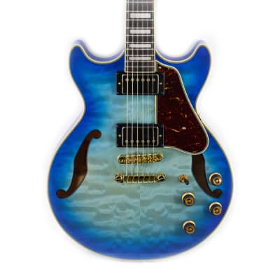 Ibanez Artcore Expressionist AM93QM Electric Guitar - Jet Blue Burst image 1