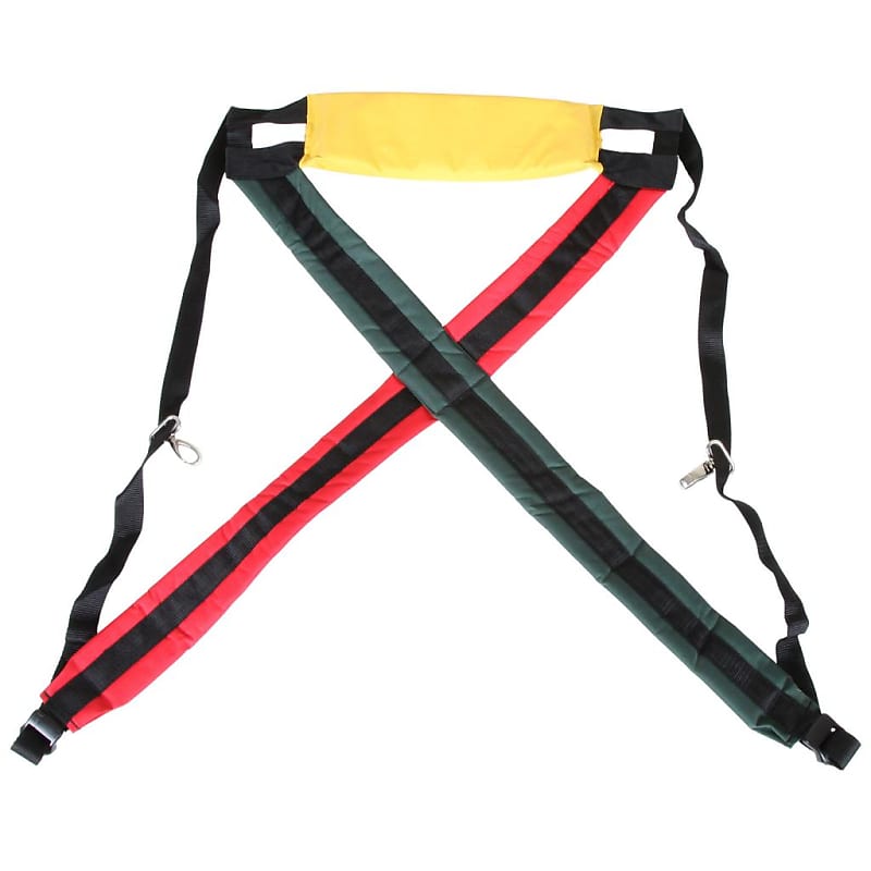 X8 Drums Professional Padded Djembe Strap, Rasta Reverb