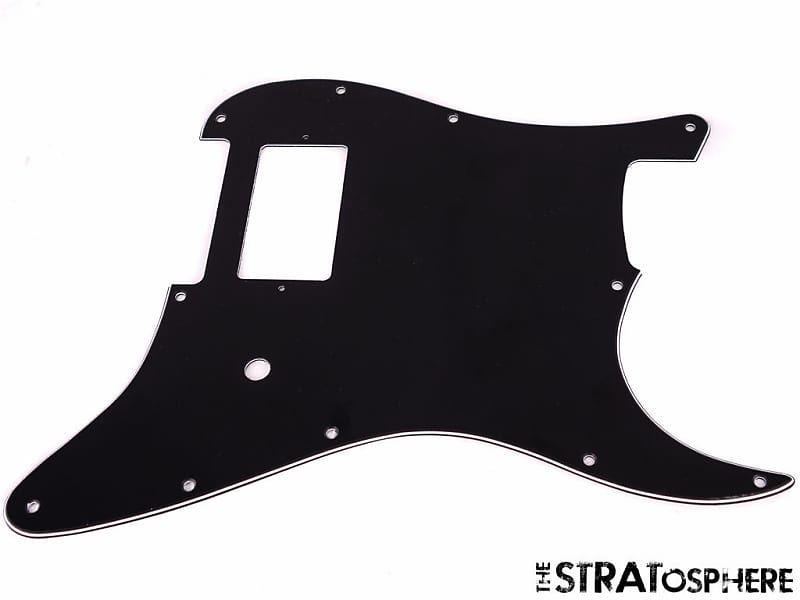 *NEW Black 1H Stratocaster PICKGUARD for Fender Delonge Strat 3 Ply Standard image 1