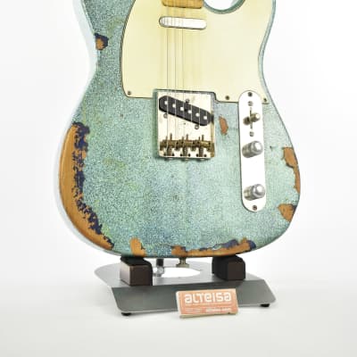 Maybach Custom Shop Teleman Masterbuild by Nick Page Heavy Relic 2021 Turquoise Sparkle 4/4 3289gr image 5