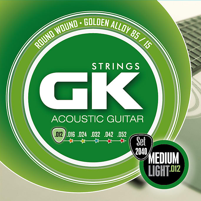 GK Acoustic Guitar Strings Medium Light Gauge 85/15 Bronze Reverb