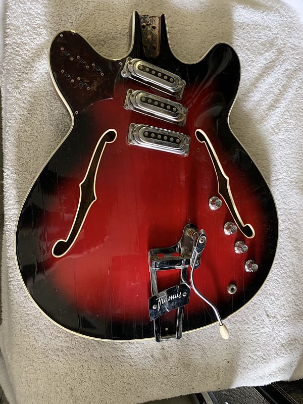 Framus Atlantic 5/113 Black Rose German Vintage Archtop Thinline Jazz guitar Body only No Neck 60’s image 1