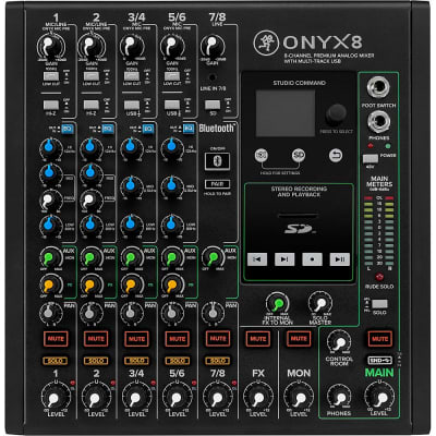 Mackie Onyx8 8-Channel Premium Analog Mixer with Multi-Track USB And Bluetooth Regular