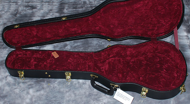 GIBSON CUSTOM SHOP HARDSHELL CASE FOR LES PAUL BLACK with CRIMSON PLUSH INTERIOR BRAND NEW
