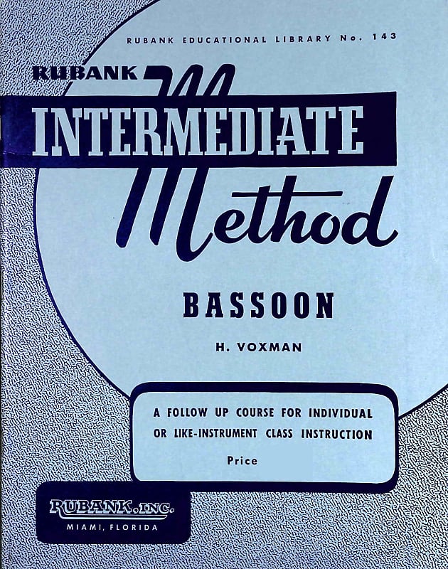 Rubank Intermediate Method Bassoon Book Reverb