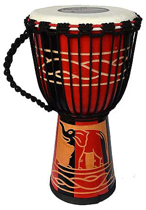 Ecko 50cm Carved Djembe, Elephant image 1