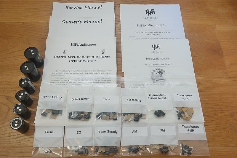 Sansui QRX-6500 restoration kit filter capacitor repair rebuild fix  			